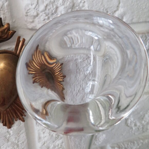 Vintage Swedish Hand Blown Crystal Vase, Scandinavian Decor, Aseda Sweden, Swung - Picture 4 of 9